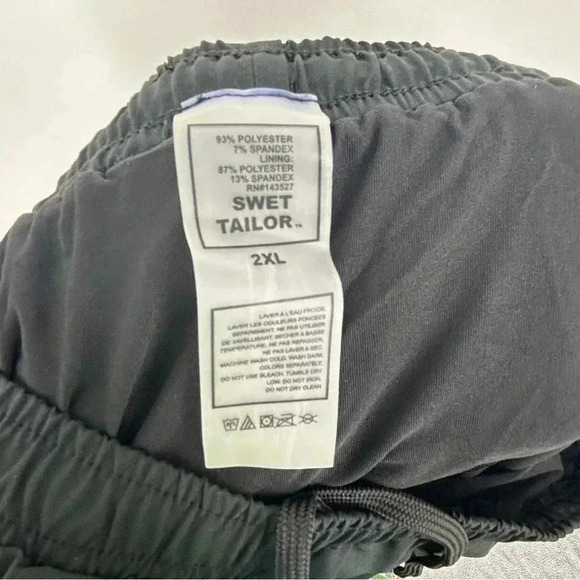 SWET TAILOR ACTIVE SHORTS BLACK ONYX RUNNING SWEAT WICK MEN SIZE 2XL STRETCH - Picture 3 of 13